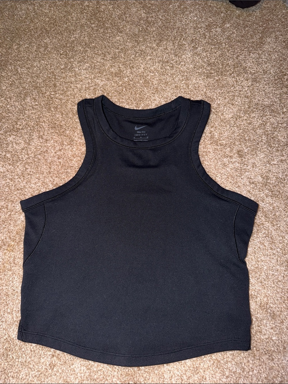 Nike Black Ribbed Performance Crop Tank